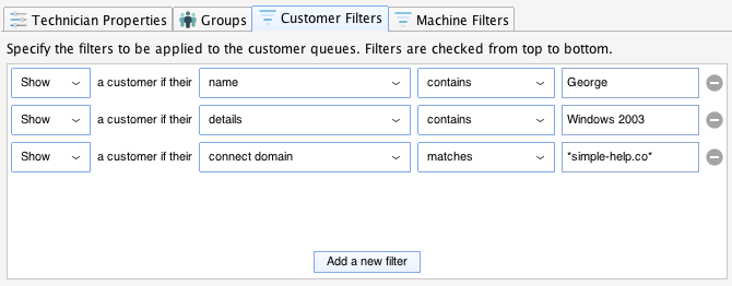 Customers Screenshot