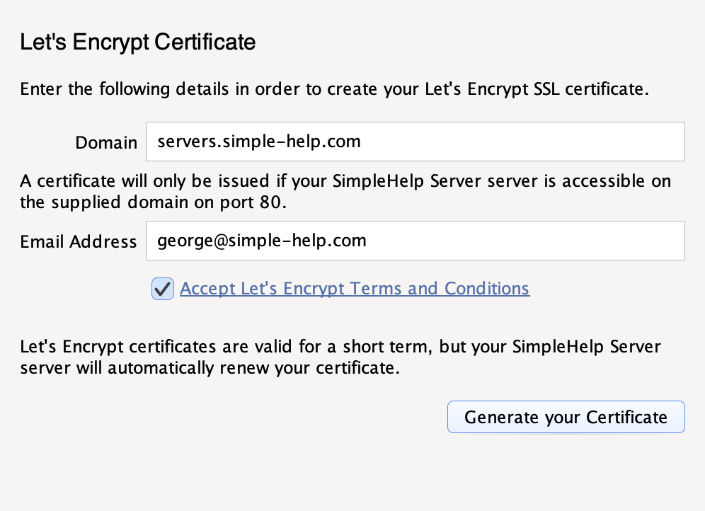 Let's Encrypt Screenshot